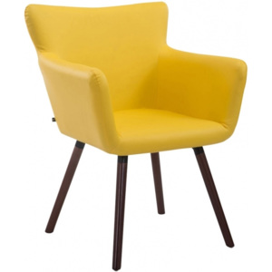 Židle Arten, ekokůže, podnož ořech (Žlutá) csv:152098002 DMQ