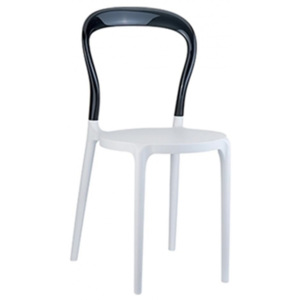 Designová židle My baby, bílá/transparentní černá 9802 CULTY