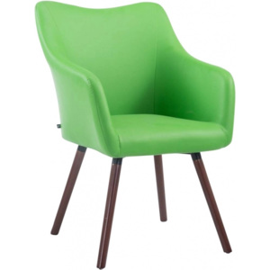 Židle Selia, ekokůže, podnož ořech (Zelená) csv:m152039602 DMQ