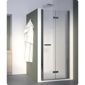 SANSWISS SwingLineF dvoudílné skládací dveře (P) bílé/sklo čiré 70x195cm - SLF1D07000407