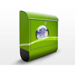 Poštovní schránka s potiskem Zeměkoule v zeleném