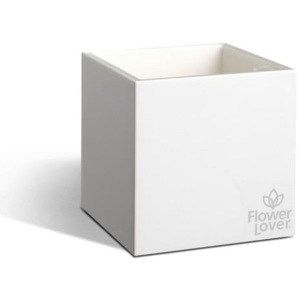 Samozavlažovací květináče FLOWER LOVER cubico 14x14x14 bílý - 14 x 14 x 14 - Plastkon