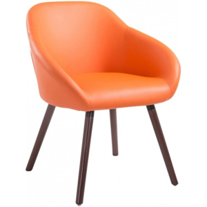 Židle Lensi, ekokůže, podnož ořech (Oranžová) csv:152019804 DMQ