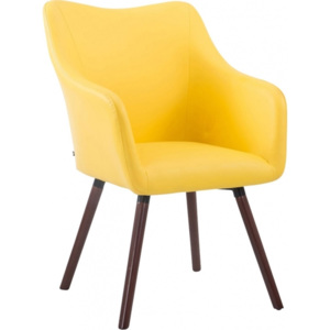 Židle Selia, ekokůže, podnož ořech (Žlutá) csv:m152039602 DMQ