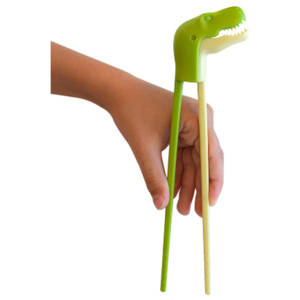 Jídelní hůlky s dinosaurem INVOTIS Rex Chopsticks, zelené