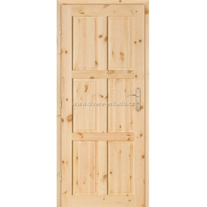 Dřevěné masivni dveře z borovice GAZDA 6/P