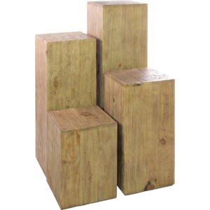 Podstavec Pine materiál: borovice, barva / provedení: hnědá, výška v cm: 50, rozměr podstavce v cm: 30x30