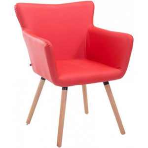 Židle Arten, ekokůže, podnož buk (Červená) csv:152096002 DMQ