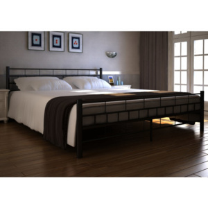 Kovová postel s roštem a matrací černá 180x200 cm V0761 Dekorhome