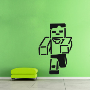 Samolepka na zeď - Minecraft běžící postavička (40x60 cm)