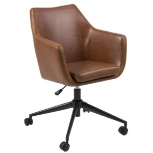 Kancelářská židle Marte, ekokůže, hnědá