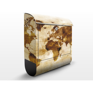Poštovní schránka s potiskem Mapa světa (CG75)