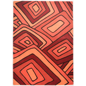 Vlněný koberec Theko Como retro oranžová - 70x140