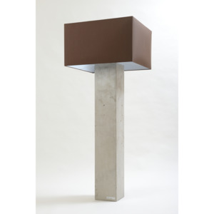 Betonová stojací lampa - pohledový beton, hranaté hnědé stínítko, 155 cm Beton Hranaté Pokojová stojací 141 - 155 cm
