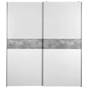Skříň S Posuvnými Dveřmi Basic bílá, světle šedá 170/195/60 cm
