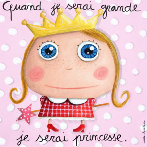 Label Tour Obrázek na plátně Princezna, 15x15 cm - růžový