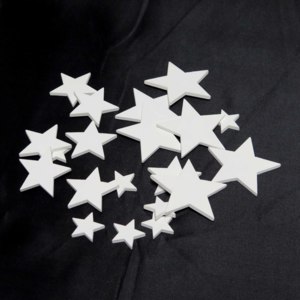 Dřevěné hvězdičky bílé 20ks v balení