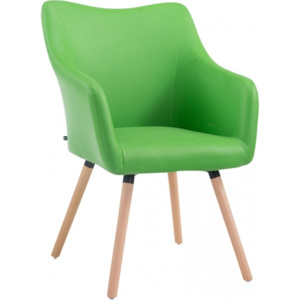 Židle Selia, ekokůže, podnož přírodní (Zelená) csv:m152037302 DMQ