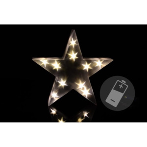 Nexos 39769 Vánoční hvězda s 3D efektem - 30 cm 10 LED teplá bílá
