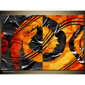 Obraz obraz abstrakce oranžová černá