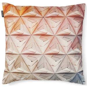 SNURK Bavlněný Geogami/origami polštář, růžovo-pomerančová, 50x50cm
