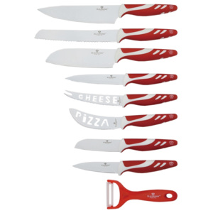 9dílná sada nožů - BL-2103 bílo-červená - Blaumann