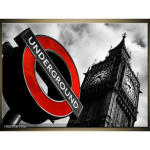 Černobílý obraz Londýn underground
