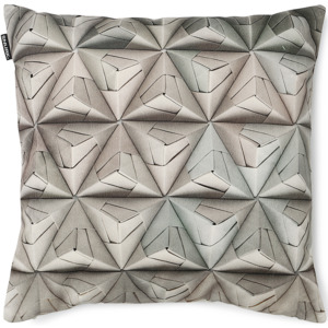 SNURK Bavlněný Geogami/origami polštář, odstíny šedé, 50x50cm