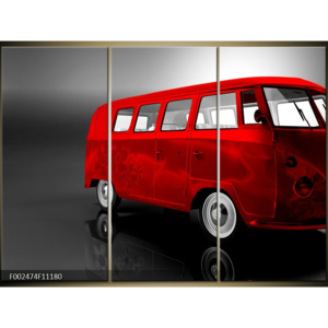 Obraz starý červený autobus