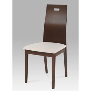 Autronic Jídelní židle BC-3164 barva ořech, potah krémový