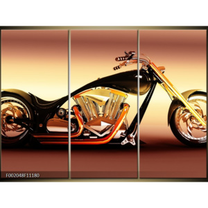 Obraz motorka - žluté pozadí