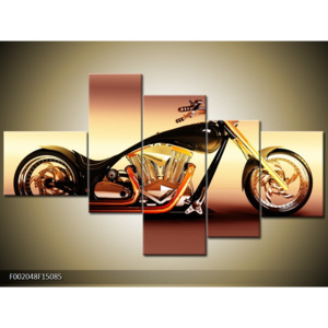 Obraz motorka - žluté pozadí