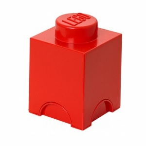 LEGO úložný box, červená, 125 x 125 x 180 mm
