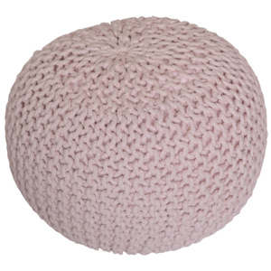 BallDesign PUF BALL pletený taburet - světle růžový pudrový
