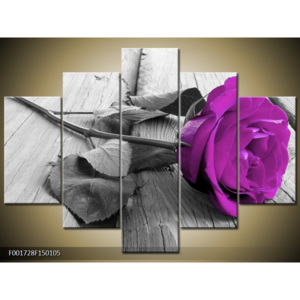 Obraz fialová růže na molu
