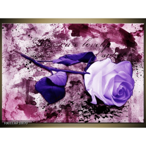 Obraz Růže malovaná - fialová
