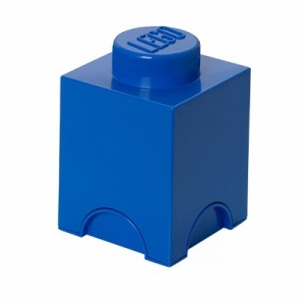 LEGO úložný box, modrá, 125 x 125 x 180 mm