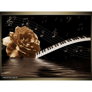 Obraz Zlatá růže a klavír