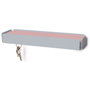 Světle šedý věšák na klíče s růžovou poličkou Konstantin Slawinski Key Box
