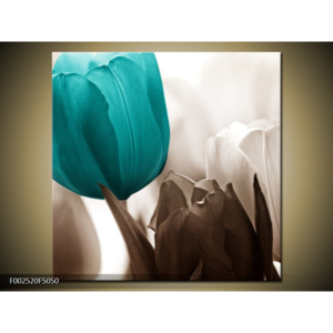 Obraz Květina z tulipánů - modrá
