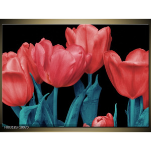 Obraz Pět tulipánů - červená