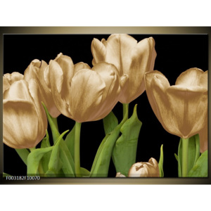 Obraz Pět tulipánů - zlatá