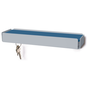 Světle šedý věšák na klíče s modrou poličkou Konstantin Slawinski Key Box