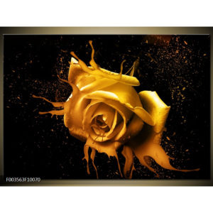 Obraz Květ růže - zlatá