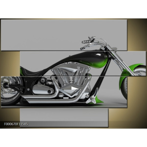 Obraz zeleno-černá moto
