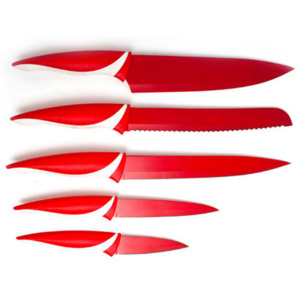 BANQUET 5 dílná sada nožů s nepřilnavým povrchem, SYMBIO Rosso