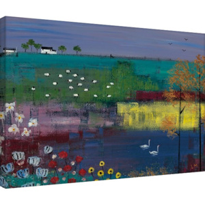 Obraz na plátně Lee McCarthy - Swan Lake, (80 x 60 cm)