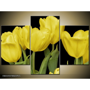 Obraz Pět tulipánů - žlutá