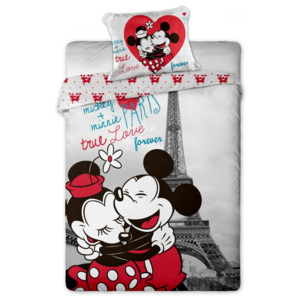 Jerry Fabrics Povlečení Mickey and Minnie v Paříži 140x200 70x90