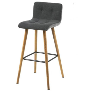 Design by scandinavia Barová židle Fredy (SET 2 ks), tm. šedá, tmavě šedá 4564